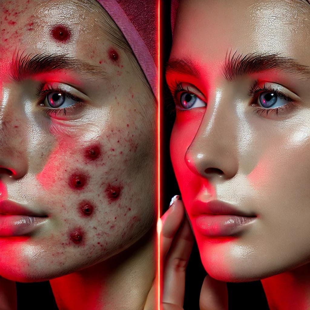 red light therapy before and after